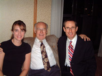 Dr. Hunter (left) and Dr. Hasick (right) with Dr. Marshall Dickholtz Sr. (centre) Dr. Dickholtz Sr.
